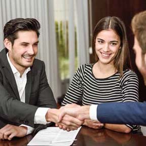 Happy Couple Shaking Hands